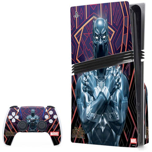 Marvel Black Panther Wakanda Salute PS5 Pro Disk Bundle  Skin